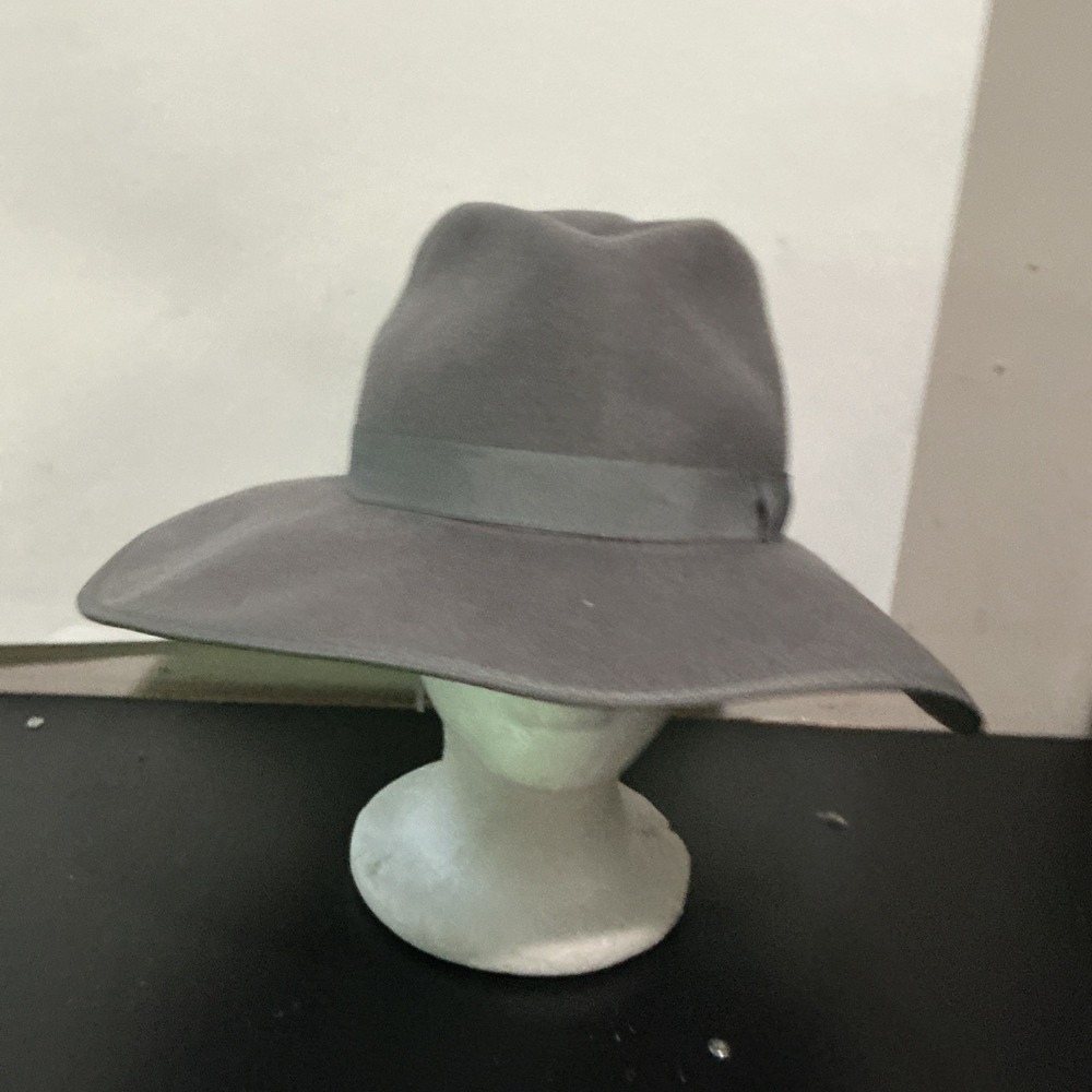 Olive & Pique 100% Wool Gray Fedora Hat BENT - ADJUSTABLE